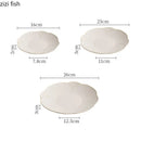 Axyaa Ceramic Petal Edge Plate Set - Irregular Steak, Dessert, Sushi Specialty Tableware
