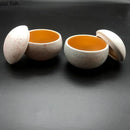 Axyaa Stone Pattern Ceramic Soup Bowl with Lid - Restaurant Quality Tableware