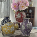 Axyaa Blue & White Porcelain Flowers Vase Flowers Arrangement Hydroponic Dried Flower Vase