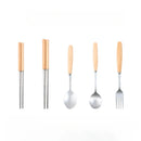 Axyaa Wood Handled Stainless Cutlery Set