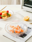 Axyaa Glass Fruit Plate: Irregular High Beauty Delicate Dim Sum Candy Snack Plate