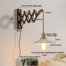 Axyaa Ceramic Walnut Wall Light Fixture Modern Style Bedroom Living Room Lamp
