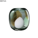 Axyaa Seawater Ripple Glass Vase Hydroponic Flower Pot Desk Decoration Artificial Floral Arrangement