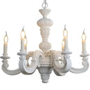 Axyaa Roman Pillar Chandeliers Wooden Carved Hanging Lights Vintage Elegant Pendant Light