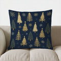 Axyaa Christmas Trees & Snowflakes Decor Pillow Cover