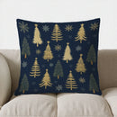 Axyaa Christmas Trees & Snowflakes Decor Pillow Cover