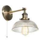 Axyaa Glass Industrial LED Wall Sconce Pull Chain Switch Vintage Bedside Lamp