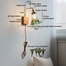 Axyaa Colorful Glass Gold Copper LED Wall Lamps with Switch - Bedroom, Bathroom, Stair Lighting