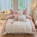 Axyaa Spring Lace Bedding Set: Quilt Cover, Bed Sheet - Fresh Pastoral Style