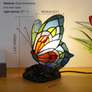 Axyaa Tiffany Butterfly Table Lamp Retro Luxe Stained Glass Desk Lamp