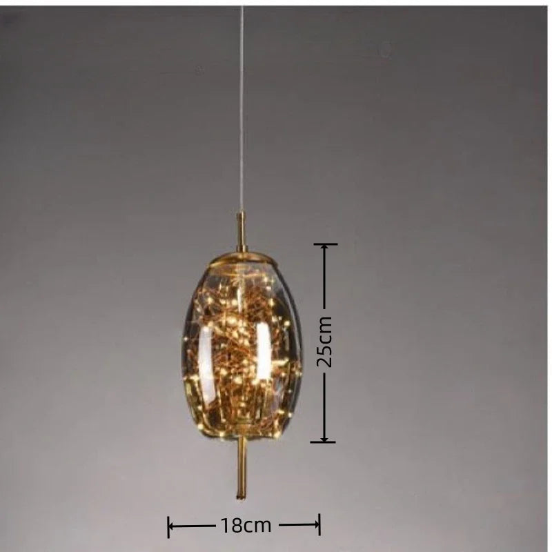 Axyaa Nordic Luxury LED Glass Pendant Chandelier for Home Decor