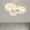 Axyaa Modern Circles LED Dimmable Chandelier: Minimalist Nordic Lighting for Bedroom and Living Room