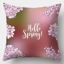 Axyaa Spring Flowers Landscape Cushion Cover 45x45cm - Decorative Pillow Case for Sofa and Bed