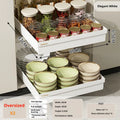 Axyaa Cabinet Organizer Rack: Seasoning Bowls Storage Basket for Kitchen Dishes.