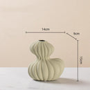 Axyaa Geometric Twisted Stripes Ceramic Vase for Abstract Flower Arrangement & Home Decoration