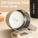 Axyaa Insulated Stainless Steel Coffee Mug with Tea Strainer, Lid, and Handle