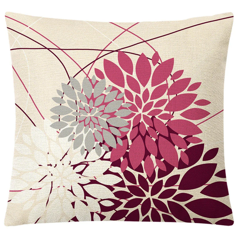 Axyaa Hydrangea Dandelion Cushion Cover: Home Car Sofa Decor Pillow Case