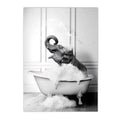 Nordic Elephant Giraffe Bathtub Wall Art Canvas by Axyaa