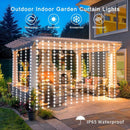 Axyaa Solar Fairy Curtain Lights for Outdoor Garden Wedding Party.