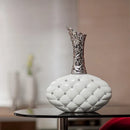 Axyaa White Silver Diamond Ceramic Vase Modern Home Decor Wedding Gift