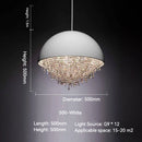 Axyaa Luxury Crystal Chandelier Black White LED Round Light for Living Dining Room