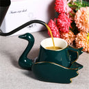 Axyaa Swan Ceramic Coffee Cup and Plate Set, 110ml Creative Mug