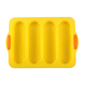 Axyaa 4-Grid Silicone French Bread Baking Mold - Nonstick Baguette Tray