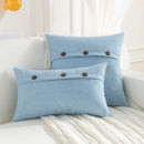 Axyaa Nordic Linen Button Pillow Cover for Living Room Sofa - 45x45cm