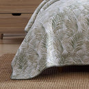 Axyaa Maui Palm Green Twin Quilt Set with Matching Sham