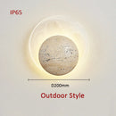 Axyaa Circular Glass Stone LED Wall Light for Modern Home Decor