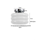 Axyaa Modern Creamy Glass Iron LED Ceiling Lamp for Aisle and Balcony Lighting