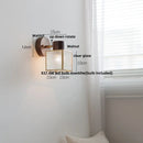 Axyaa Modern Nordic Glass & Wood Wall Lights with Pull Chain Rotation