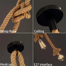 Axyaa Industrial LED Pendant Lamp in Retro Hemp Rope Style for Home Decor
