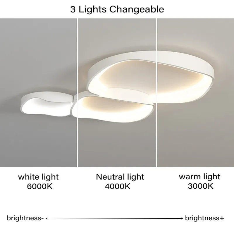 Axyaa White LED Ceiling Chandelier with Remote Control