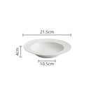 Axyaa White Barley Ceramic Deep Plate with Creative Relief Design