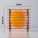 Axyaa Minimalistic Orange Moon Table Lamp with LED Warm Lights