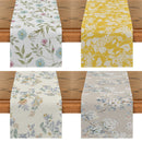 Axyaa Yellow Leaf Plant Table Runner | Chinese Style Floral Table Decor