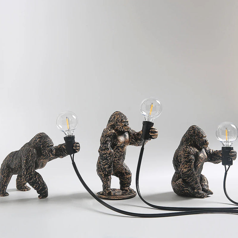 Axyaa King Kong Gorilla Resin Table Lamp - Indoor Bedroom Decor Night Light