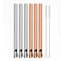 Axyaa Stainless Steel Bubble Tea Straw Set with Spoon Shaped Straw