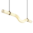 Axyaa Resin Chandelier: LED Linear Suspension Indoor Lighting for Dining Room
