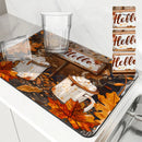 Axyaa Autumn Maple Leaf Drying Mat for Kitchen Table