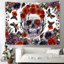 Axyaa Day of the Dead Skull Tapestry: Boho Room Decor Wall Hanging