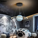 Axya Moon Glow LED Chandelier: Modern Living Room Pendant Lighting