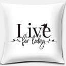 Axyaa Geometric Print Cushion Cover, Black and White, Square Pillowcase