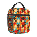 Axyaa Colorful Puzzle Piece Lunch Bag - Water-resistant Thermal Bento Tote
