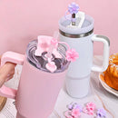 Flower Silicone Tumbler Straw Toppers for Axyaa Stanley Cups