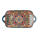Axyaa Ceramic Steamed Fish Plate - Large Rectangular Binaural Fish Plate