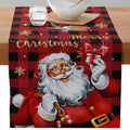 Axyaa Christmas Table Runner with Festive Gnome Tree Snowman Design