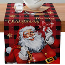 Axyaa Christmas Table Runner with Festive Gnome Tree Snowman Design