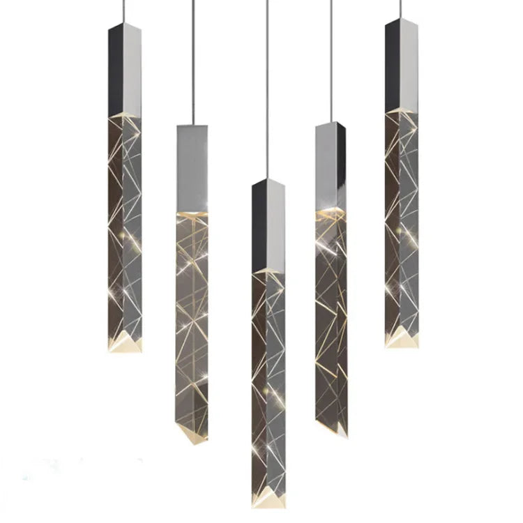 Axyaa Crystal Glass Pendant Light for Modern Living Spaces